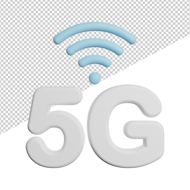 PSD インターネット 5g ネットワーク信号フロント ビュー 3 d レンダリング アイコン イラスト透明な背景に