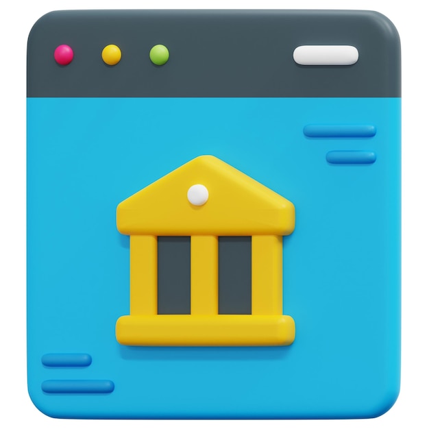 PSD internet banking 3d render icon illustration