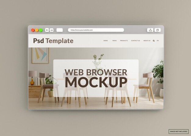 PSD internet browser web page mockup