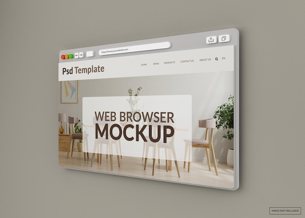 Mockup di pagina web del browser internet