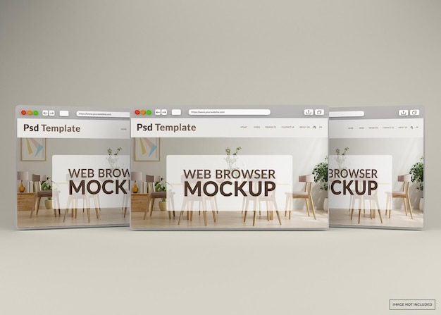 Internet browser web page mockup