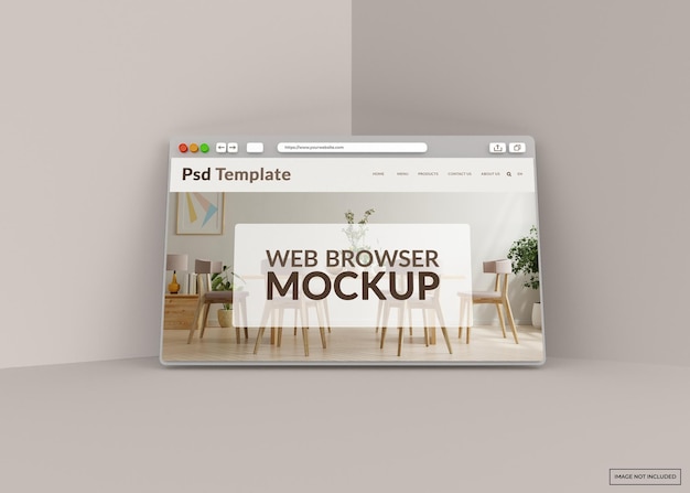 PSD mockup di pagina web del browser internet