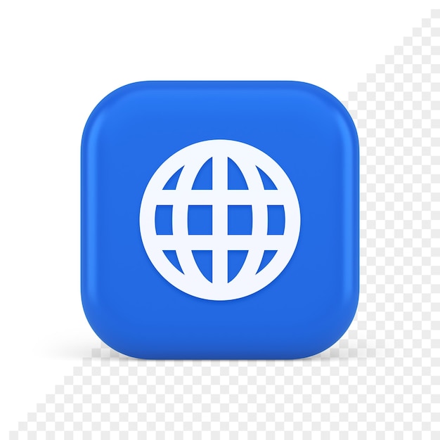 PSD Кнопка глобальной информации о просмотре интернет-соединения поиск данных киберпространства 3d значок
