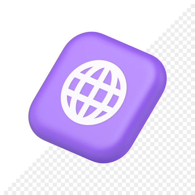 PSD internet connection global browsing information button cyberspace data search 3d isometric icon