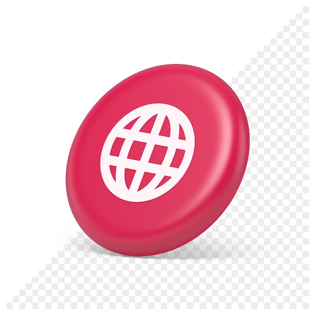 Internet connection global browsing information button cyberspace data search 3d side view icon