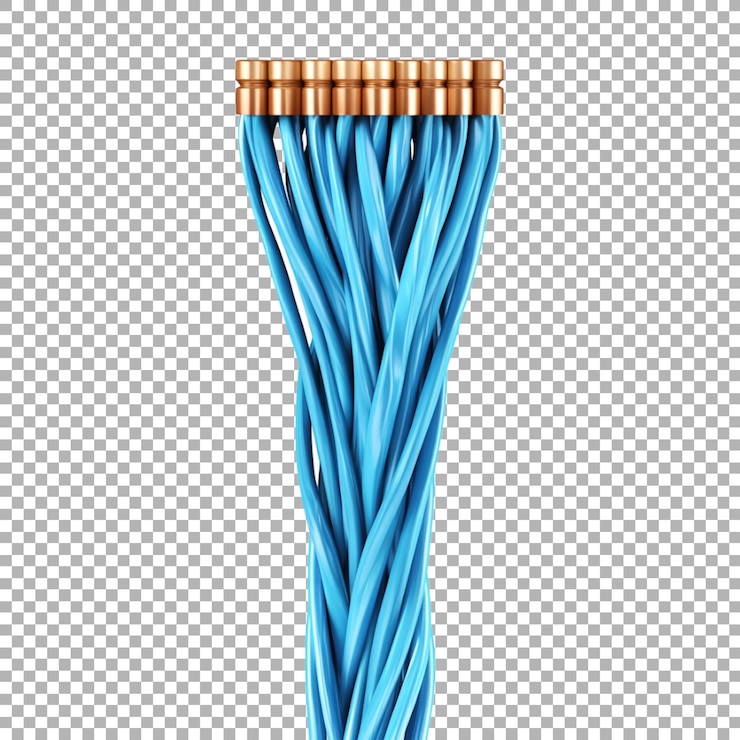 PSD internet ethernet cable on transparent background ai generated