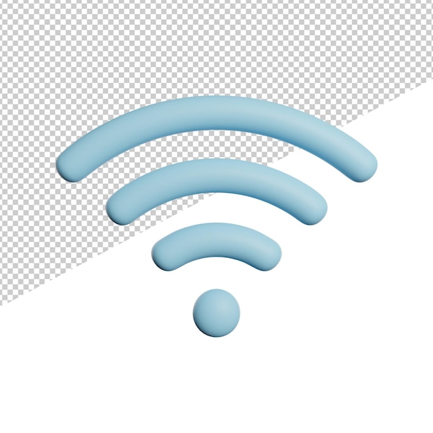 Internet Network Signal front view 3d rendering icon illustration on transparent background