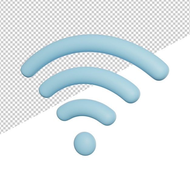Internet Network Signal side view 3d rendering icon illustration on transparent background