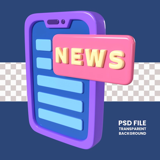 PSD 인터넷 뉴스 3d 일러스트 아이콘