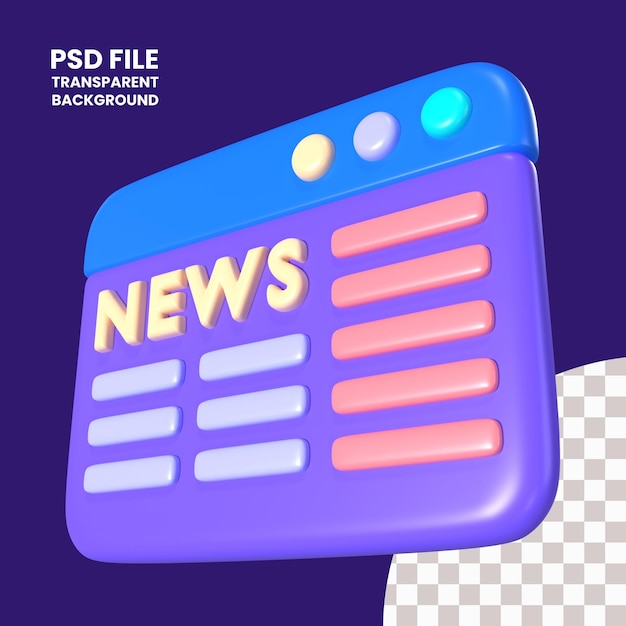 PSD Интернет новости 3d иллюстрация икона