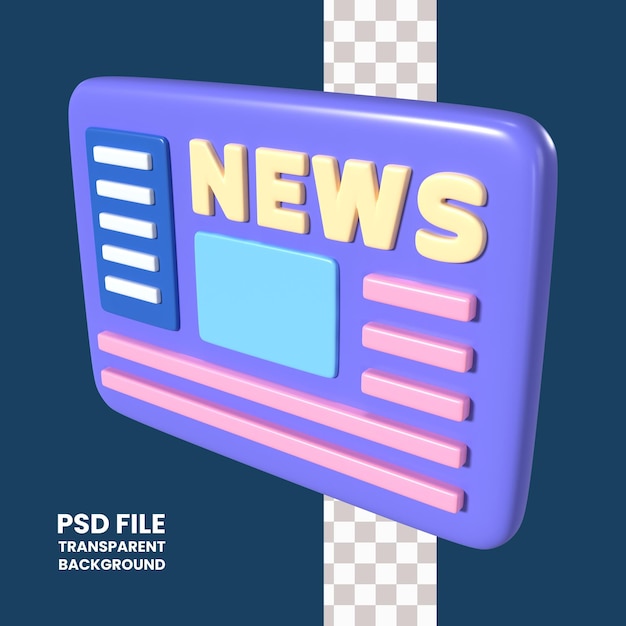 PSD Интернет новости 3d иллюстрация икона