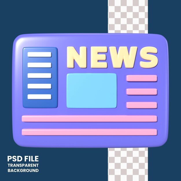 PSD インターネットニュース 3d イラスト アイコン