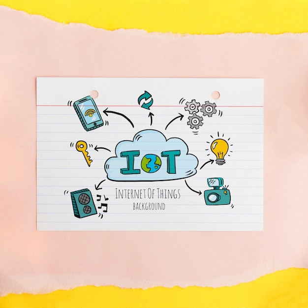 Internet of things background with digital devices