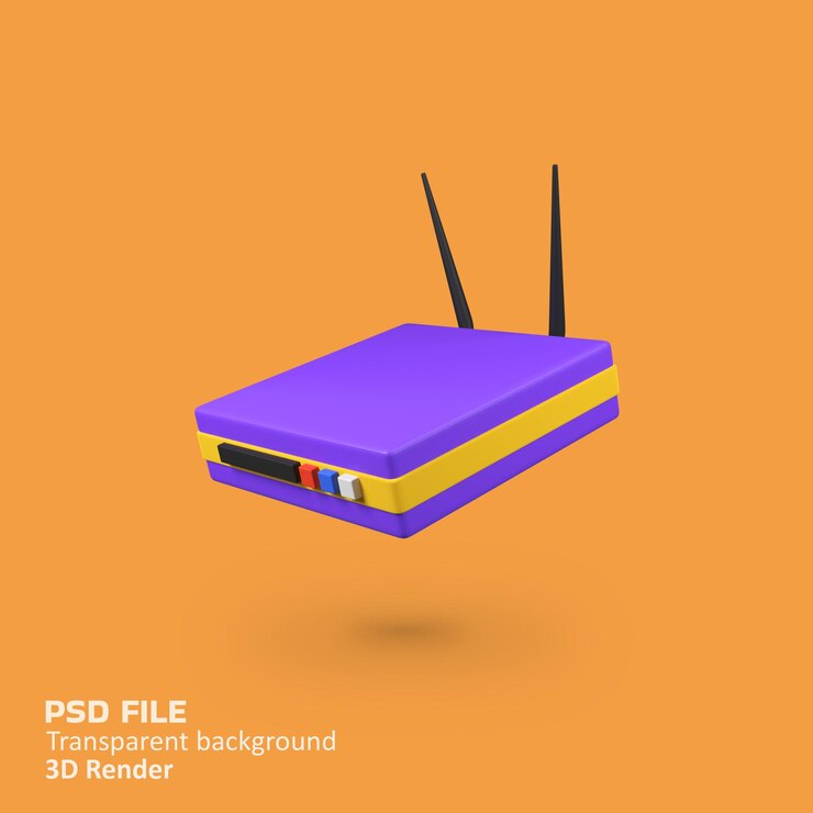Internet Router Network geïsoleerde 3D-rendering icoon illustratie