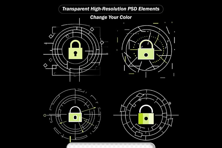 PSD internet security icon flat design business concept