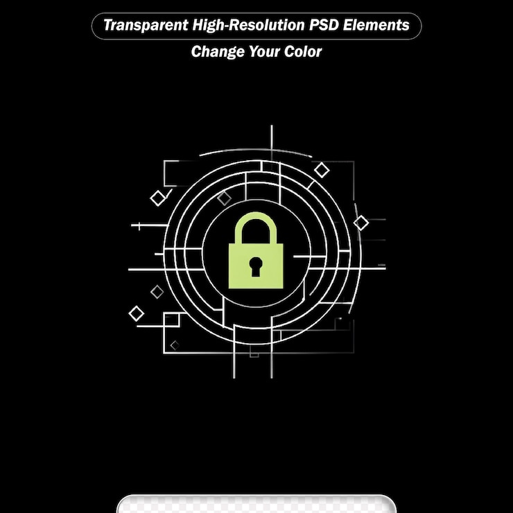 PSD internet security icon flat design business concept