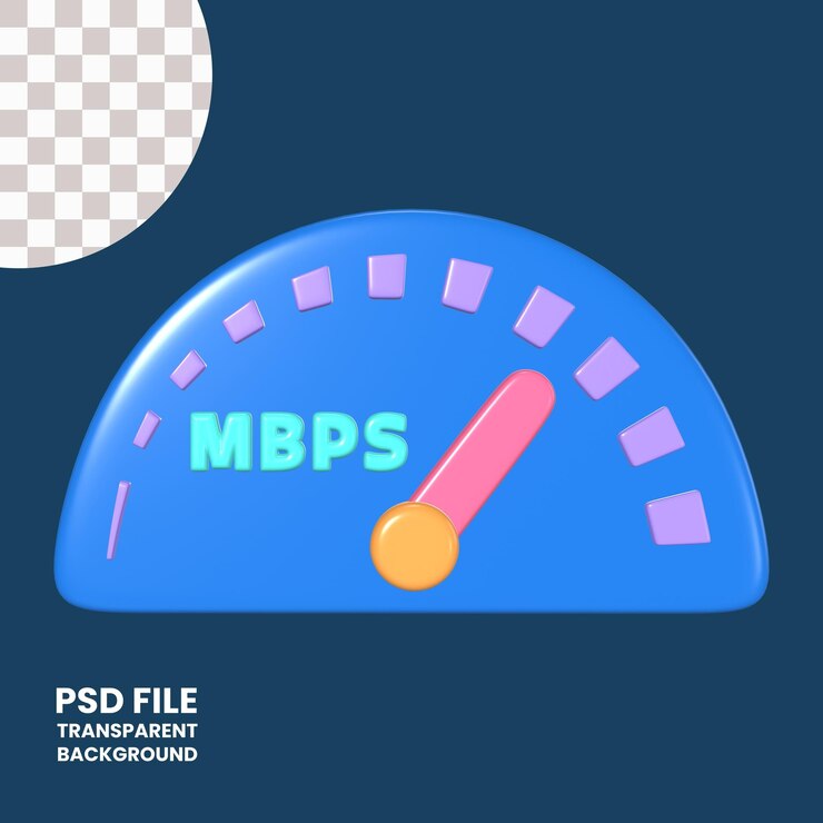 PSD икона иллюстрации скорости интернета в 3d