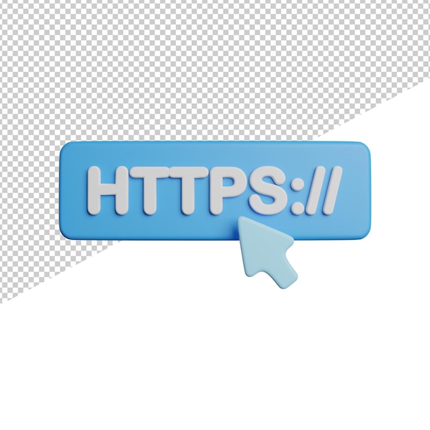 Internet web domain vooraanzicht 3d-rendering pictogram illustratie op transparante achtergrond