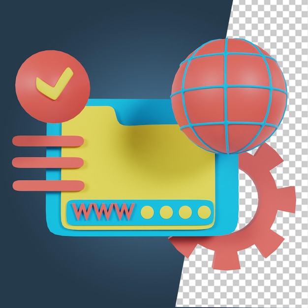 Internet web security icon 3d icon element for internet system