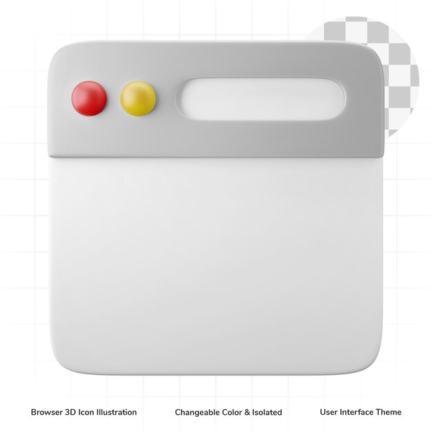 internet webbrowser symbool gebruikersinterface 3D-rendering pictogram bewerkbaar geïsoleerd