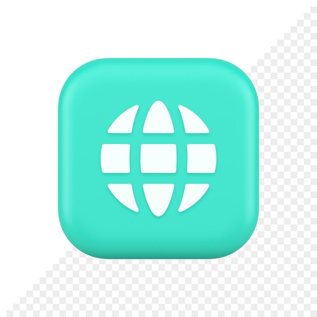 Internet-yhteys, globaali verkkokommunikaatio -painike, planeetta, globalisaatioteknologia, 3D-ikoni
