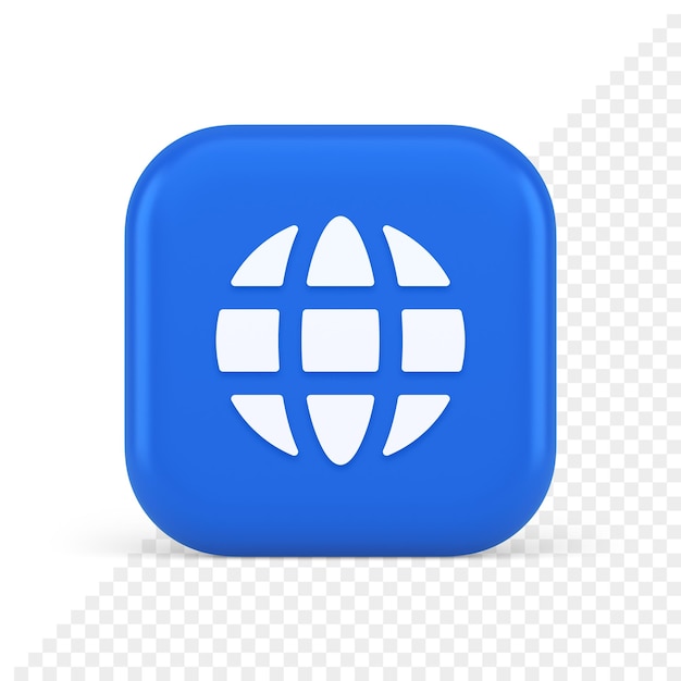 Internet-yhteys, globaali verkkokommunikaatio -painike, planeetta, globalisaatioteknologia, 3D-ikoni