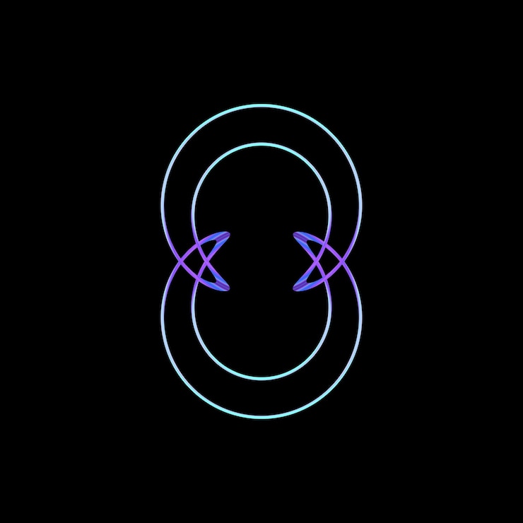 PSD intertwined circles a neon cyberpunk infinity loop logo