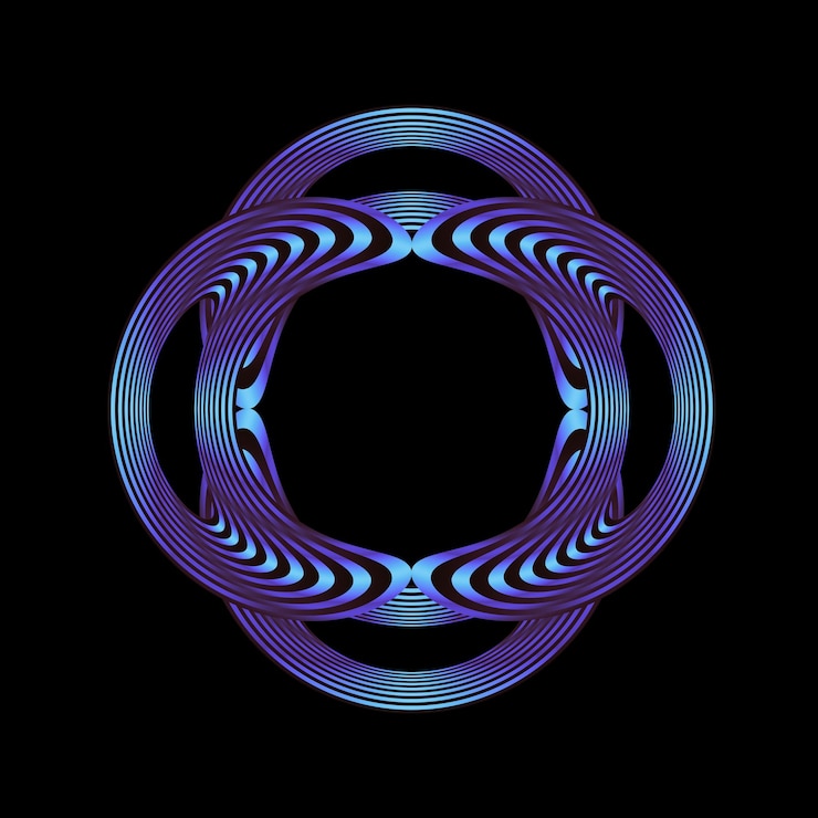 PSD intertwined rings abstract design