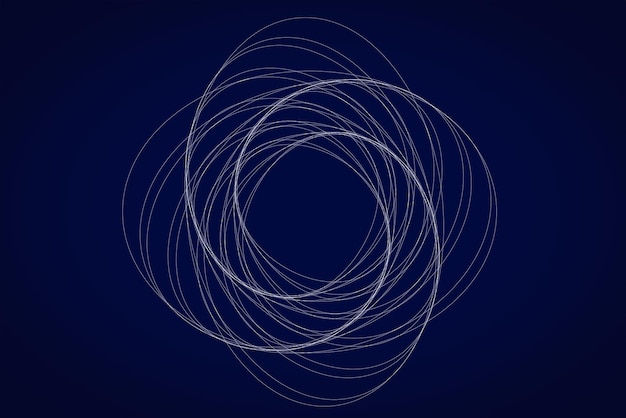Intertwined wavy lines forming a spiral pattern White lines on a deep blue background Perfect