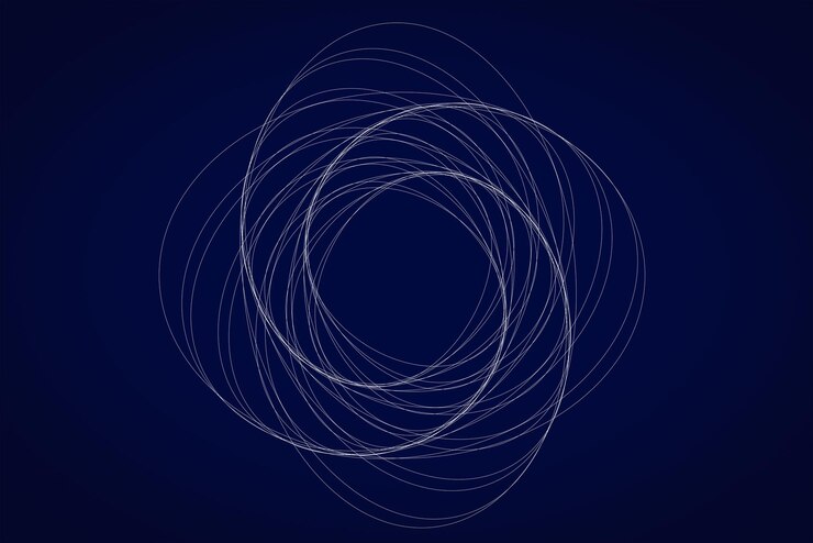 PSD intertwined wavy lines forming a spiral pattern white lines on a deep blue background perfect