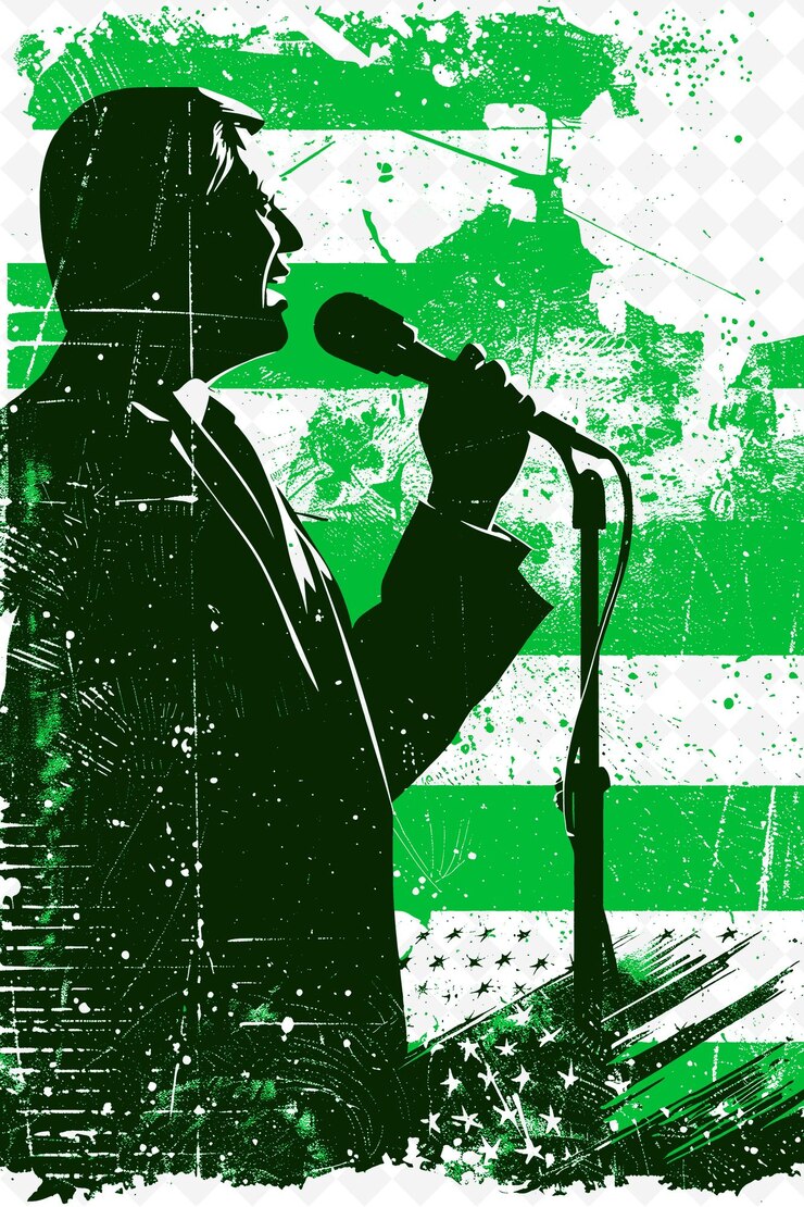 PSD interview with a presidential candidate expressing their vie flat illustration election campaign