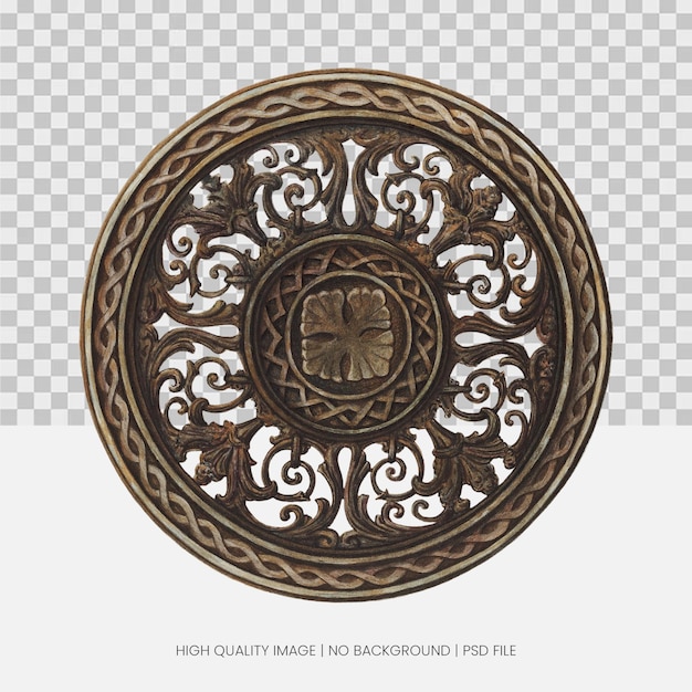 intricate circular carved wooden design