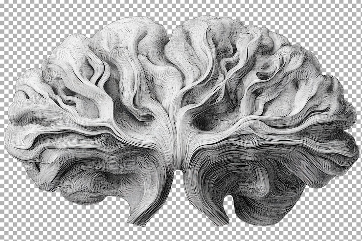 PSD intricate details of an artistic brain representation showcasing nature39s textures and patterns