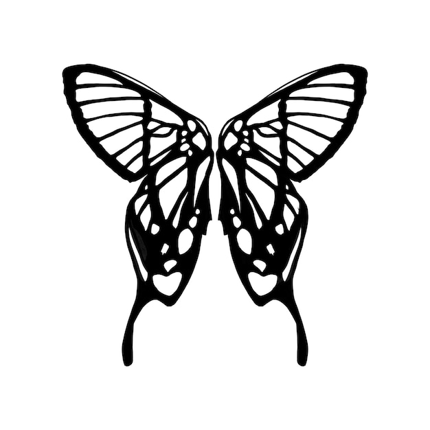 PSD intricate hand drawn butterfly wings