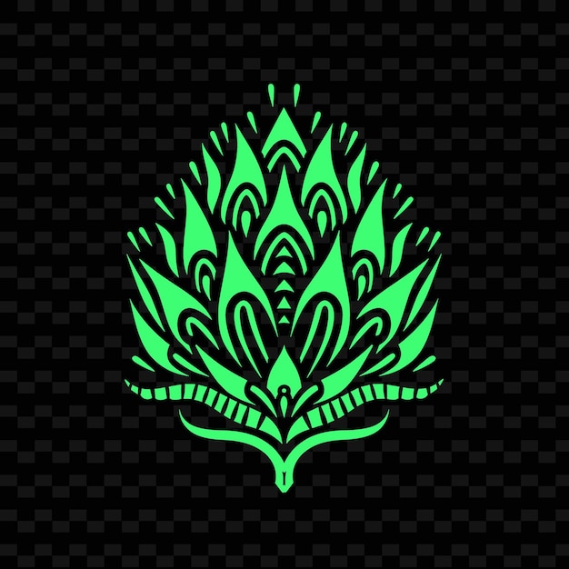 PSD intriguing protea emblem logo with decorat creative vector design of nature collection