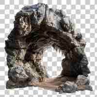 PSD intriguing rock formation against white background