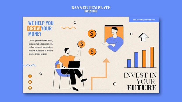 PSD investment banner template illustrated