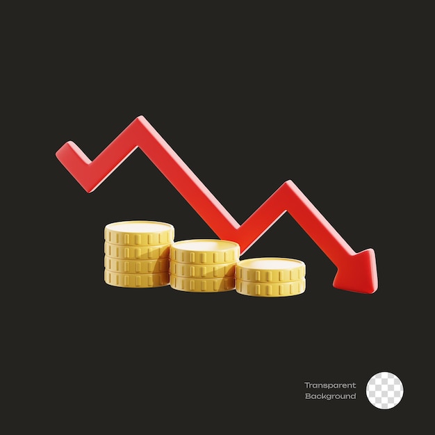 PSD investment loss investment 3d icon