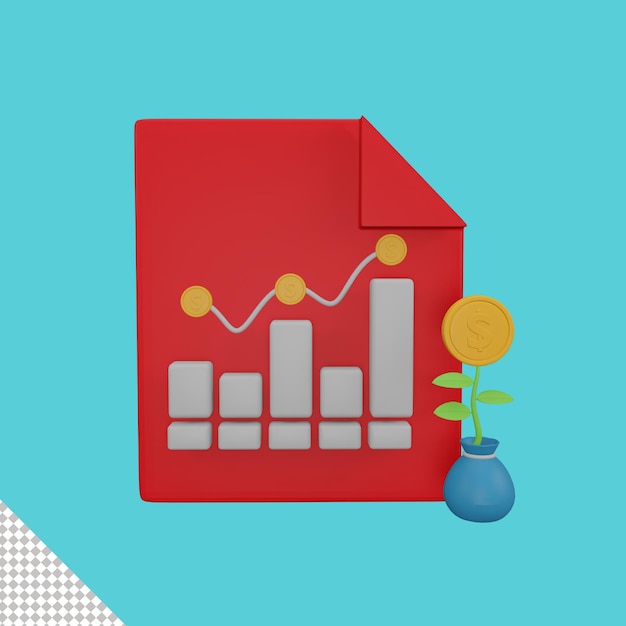 Icona 3d del portafoglio di investimento
