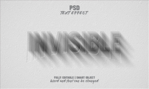 Invisible editable text effect style