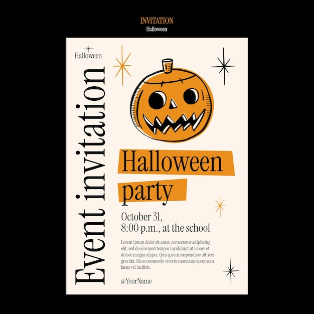 PSD invitatie sjabloon voor halloween