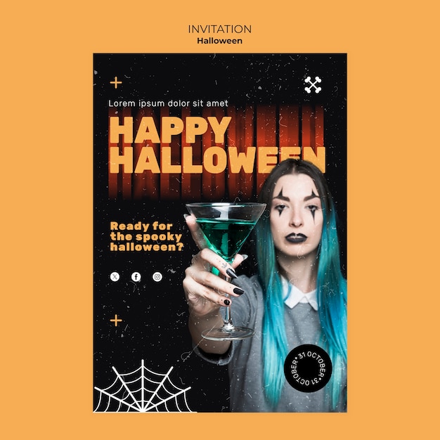 PSD invitatie sjabloon voor halloween