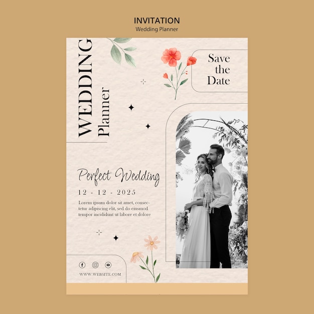 Invitatiemodel voor bruiloftsplanners