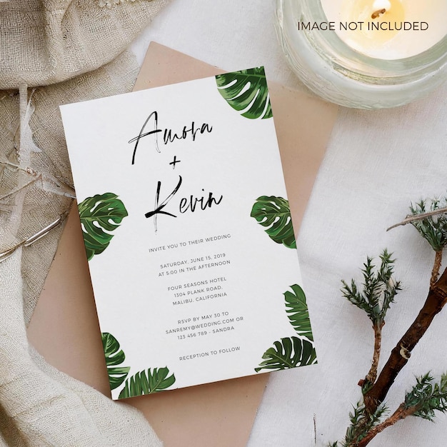 Invitation Card MockUp in Minimalist Rustic Style