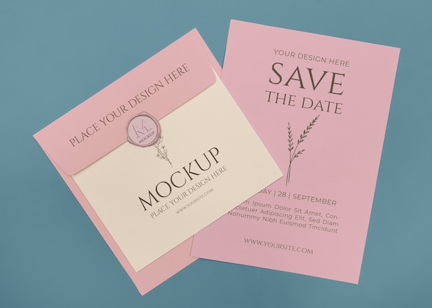 PSD invitation envelope elegant mockup