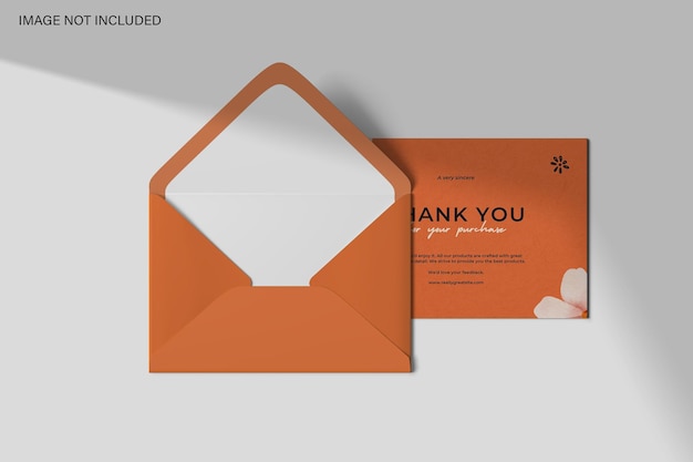 Invitation greeting card and envelope mockup