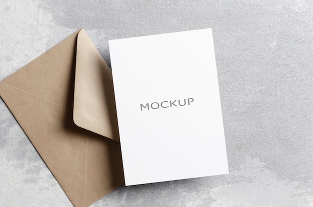 Invitation or greeting card mockup with envelope