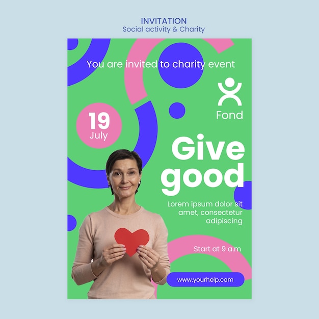 PSD invitation template for charity and philanthropy