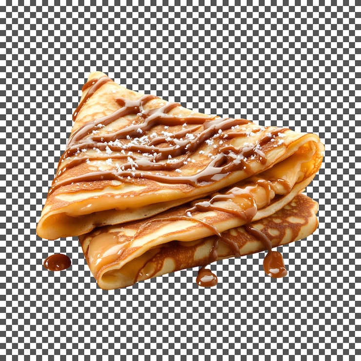 PSD inviting dulce de leche crepes isolated on transparent background