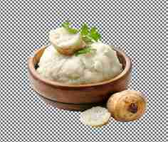 PSD inviting foutou pounded yam isolated on transparent background